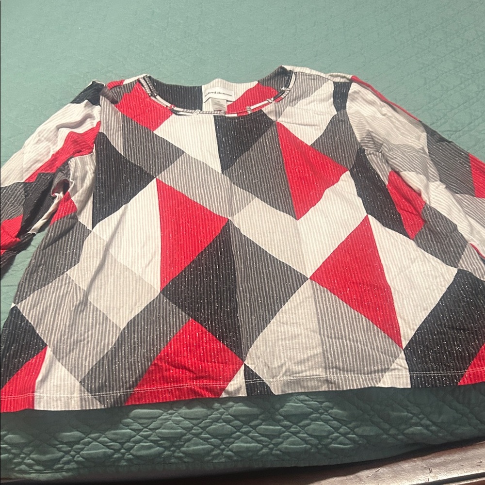 Pick 5 for $20! Alfred Dunner Red and Black Striped Top